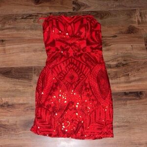 Windsor Radiant Red Sequin Mini Dress